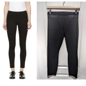 Helmut Lang | Black ponte leggings with leather panels